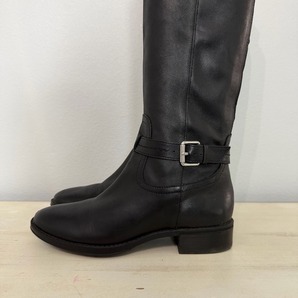Sam Edelman Black Leather Ponce Buckle Tall Boots Size 6 - Picture 2 of 11